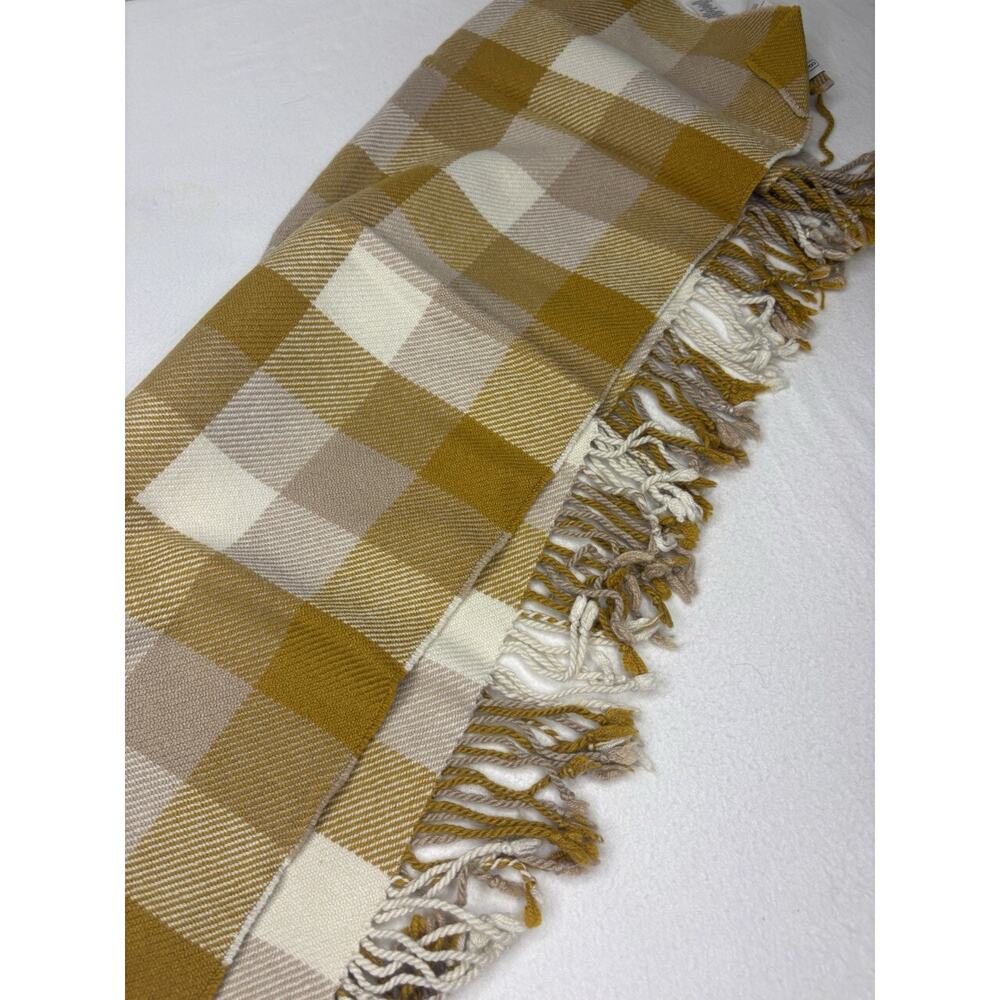 NWT Coach Amber Gold Wool/Cashmere Blend Fringe Scarf ($158) - Picture 4 of 6